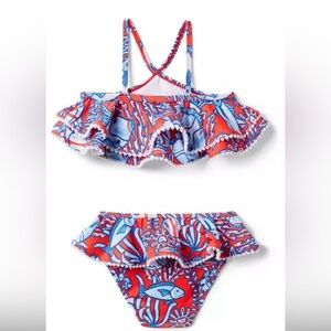 Janie and Jack Red Fish Bikini - 4T